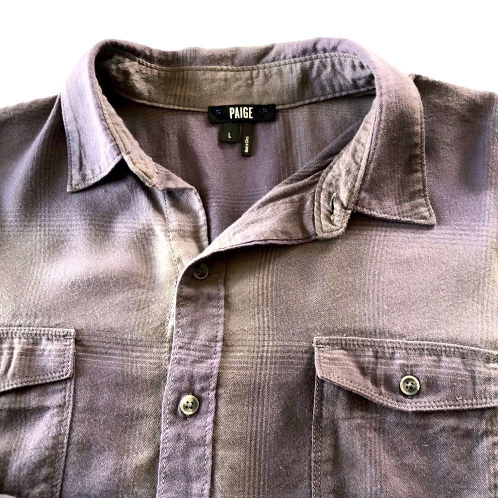 PAIGE Gray Casual Button Down Shirt